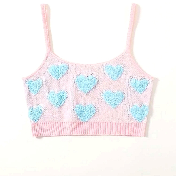 HEART KNIT CROP TOP - Picture 3 of 6